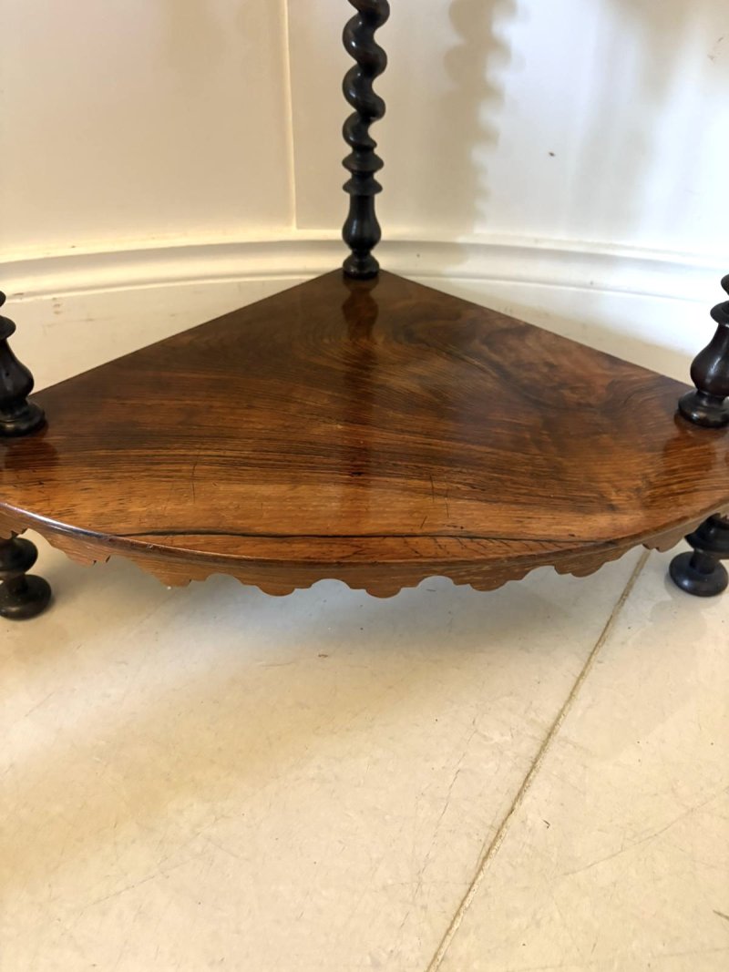 Superb Quality Antique Victorian 4 Tier Rosewood Corner Whatnot - Image 8